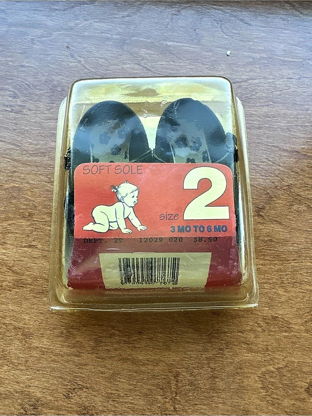 VINTAGE Baby Black Mary Jane Shoes Size 2 NWT